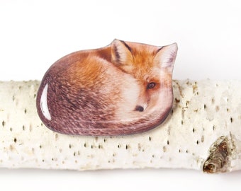 Fox brooch Fox pin Fox jewelry Fox lover gift Fox accessories Animals pin Animals jewelry Animals brooch Animals accessories Wildlife brooch