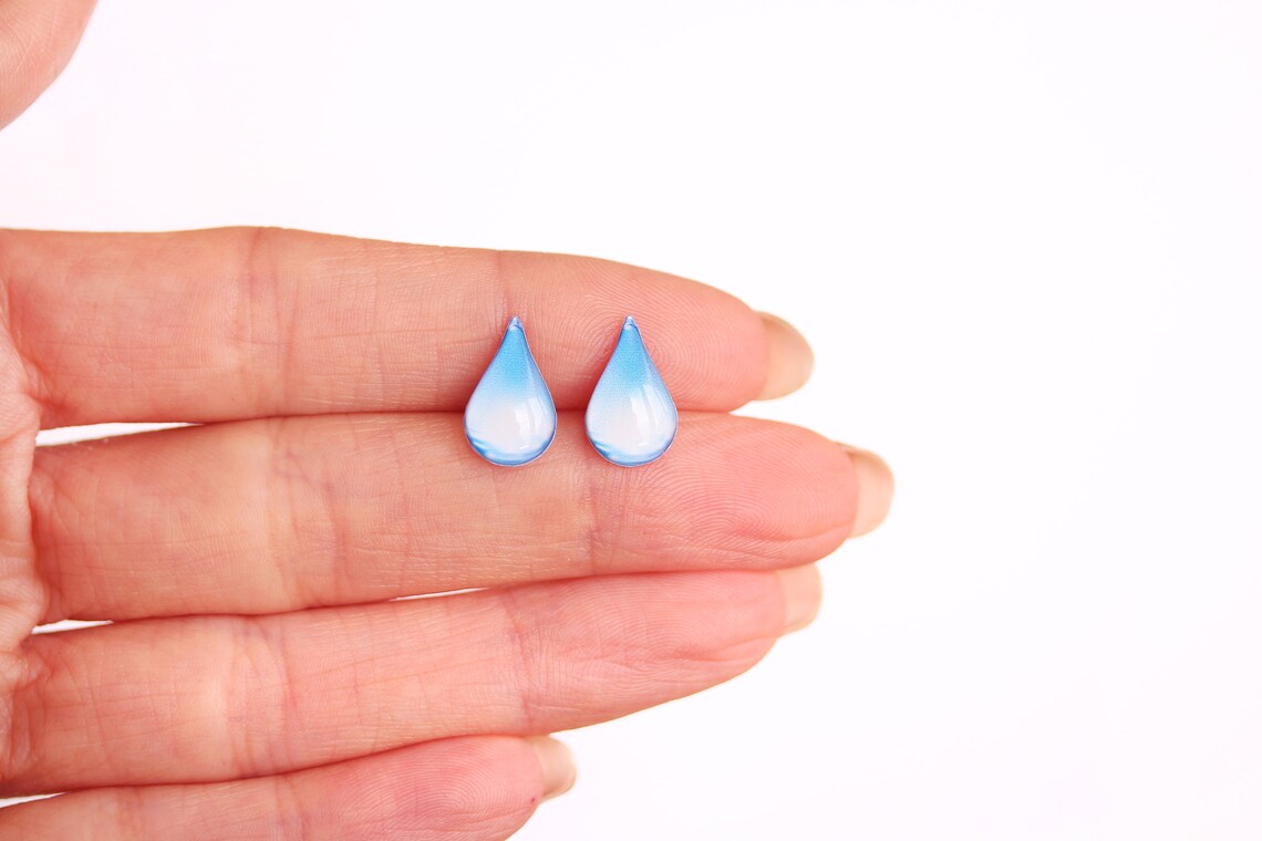 Water Drop Earrings Water Jewelry World Water Day Earrings Etsy