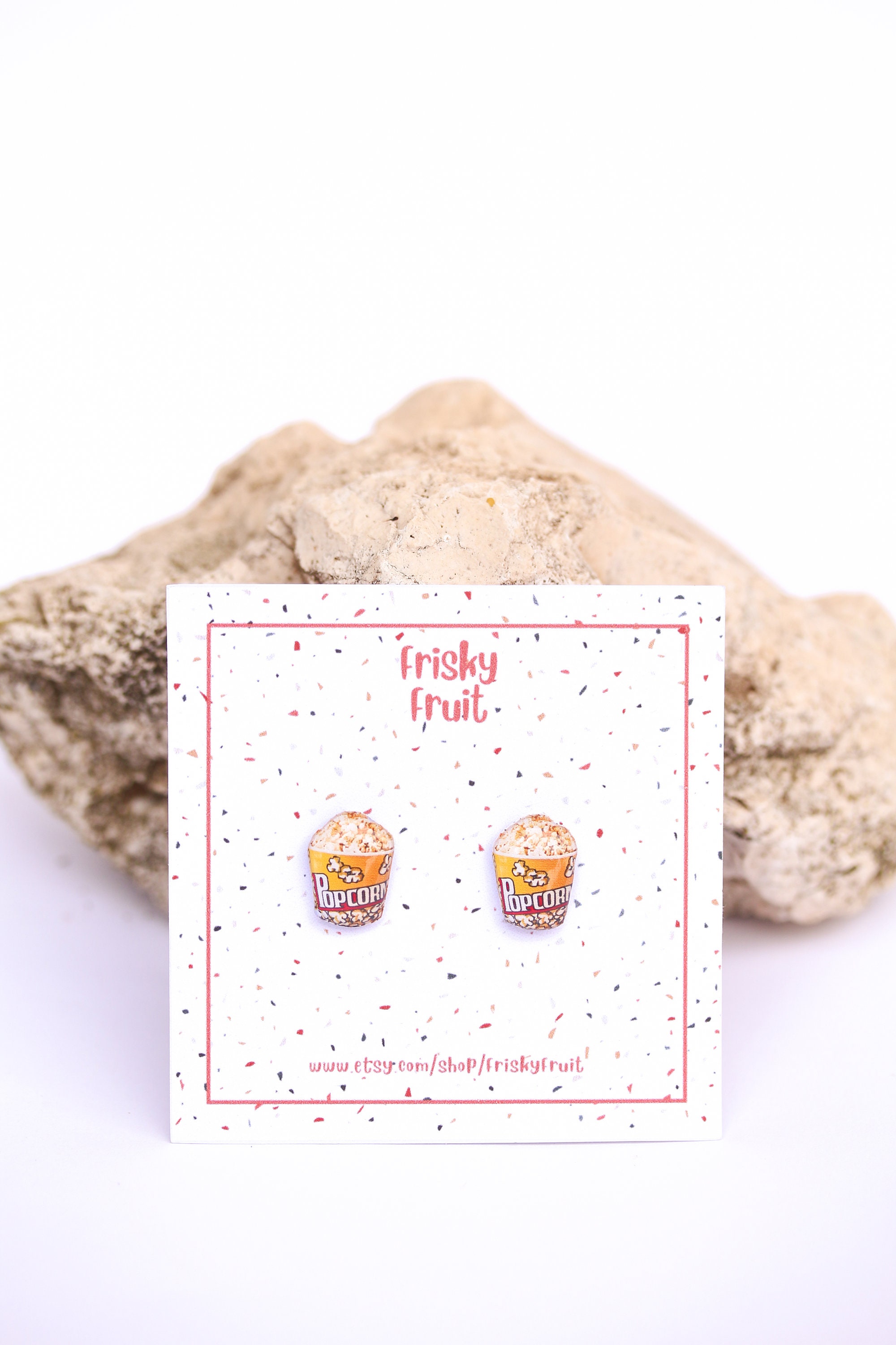 Popcorn Earrings Food Earrings Food Jewelry Food Studs Popcorn Etsy