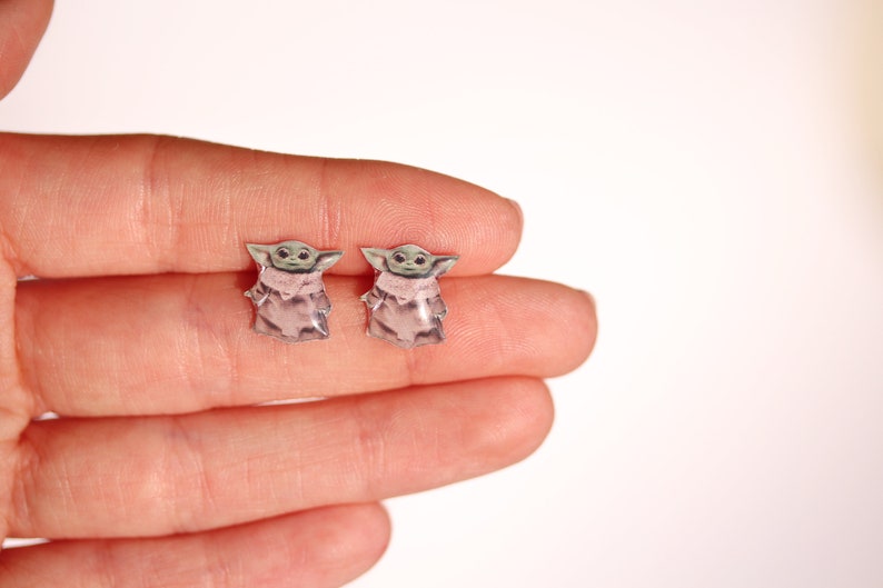 Baby Yoda Stud Earrings Baby Yoda Jewelry Star Wars Earrings Star Wars
