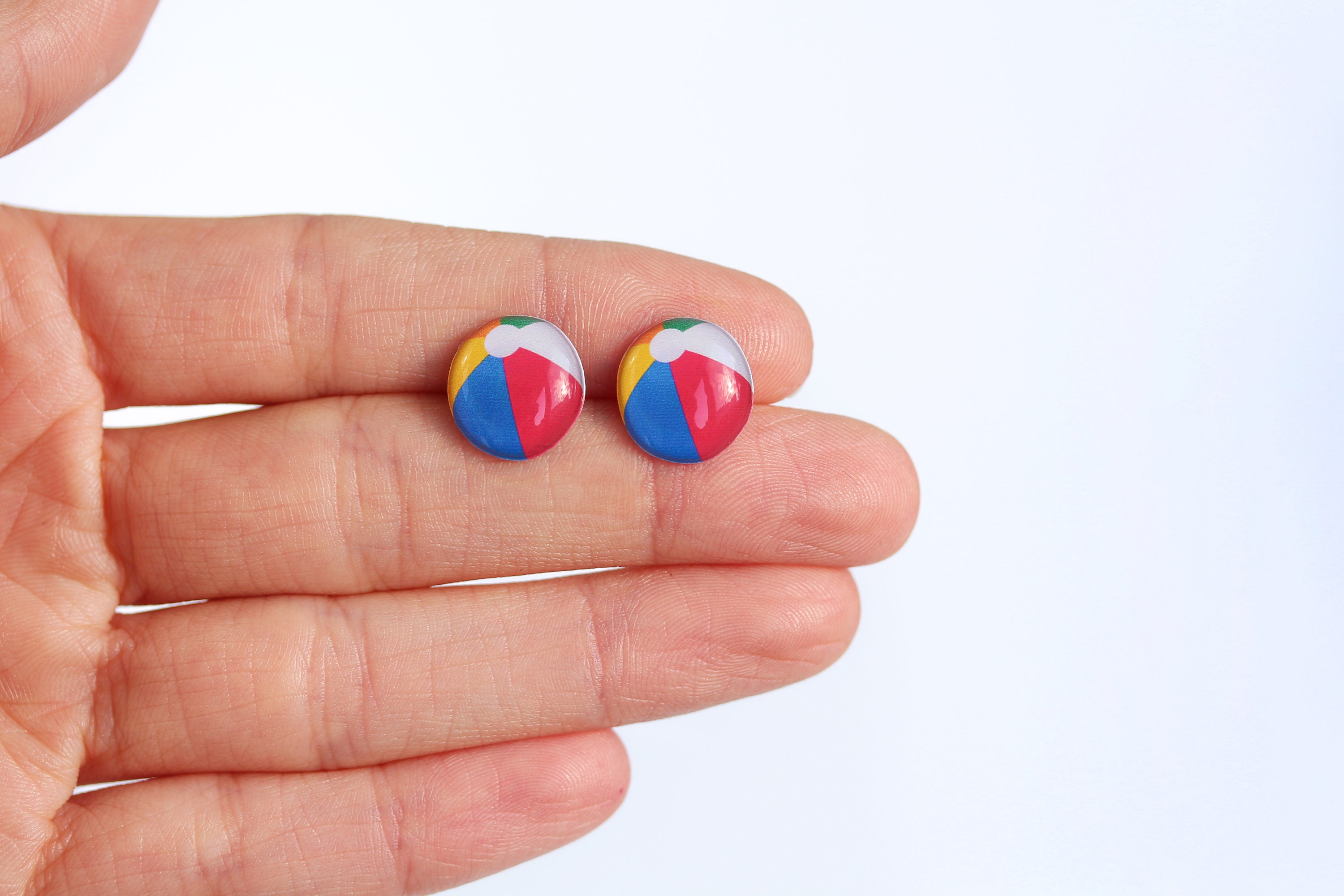 Beach Ball Earrings Beach Ball Jewelry Summer Earrings Summer Jewelry