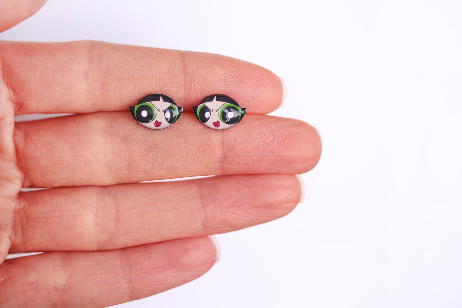 Powerpuff girls earrings Powerpuff girls jewelry Buttercup Etsy