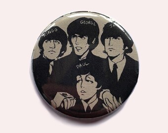 The Beatles Pinback Buttons, 60s-70s Classic Pop Rock Band Retro