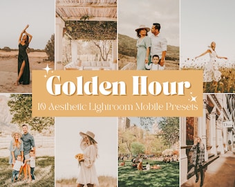 10 preimpostazioni per Lightroom Mobile + Desktop dell'ora d'oro / preimpostazioni per Blogger / preimpostazioni per Instagram / filtri selfie / preimpostazioni per toni caldi / Lightroom