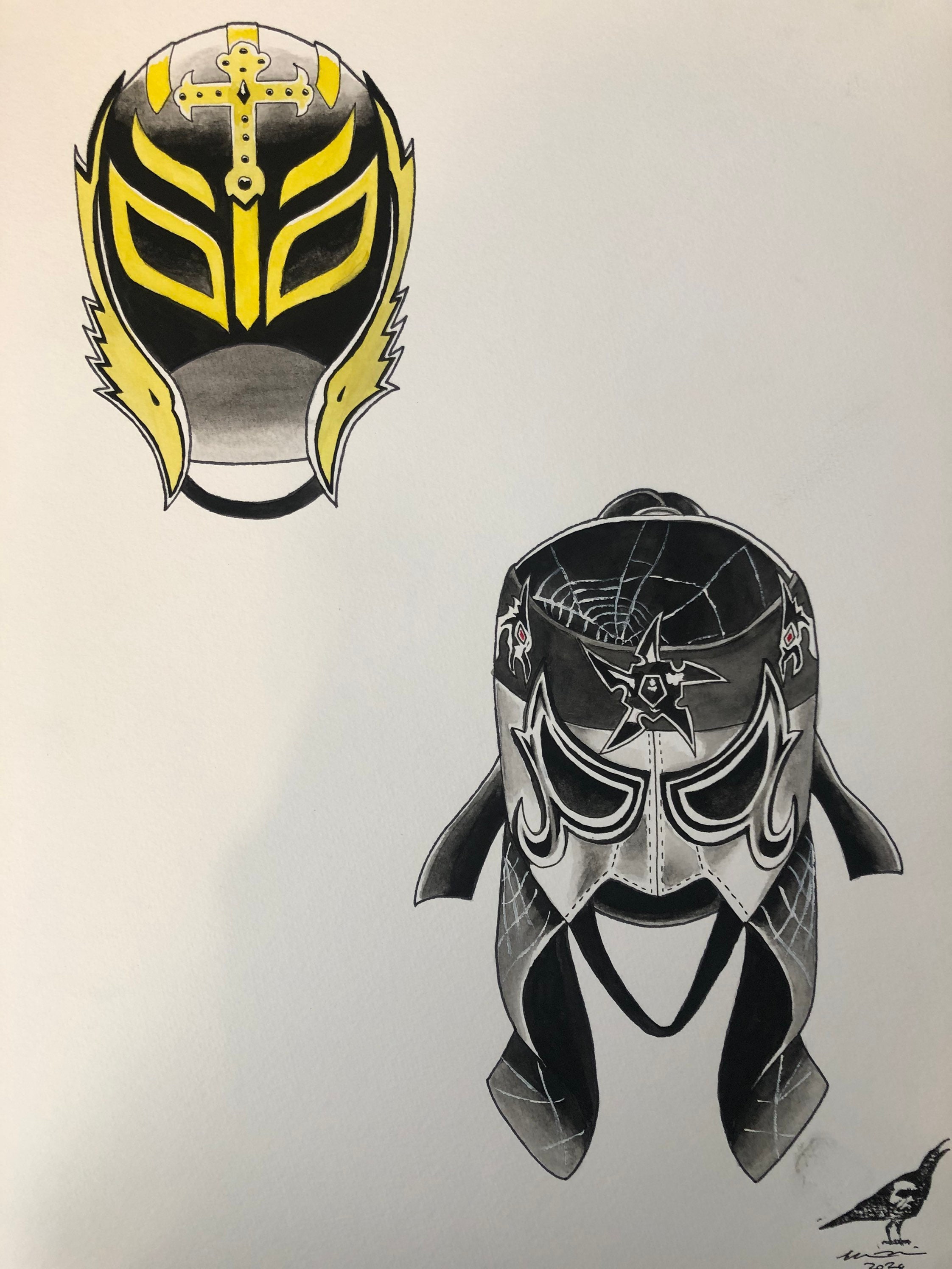 Wrestling Mask Collection 2 Rey Mysterio And Pentagon Jr Wwe Etsy Denmark