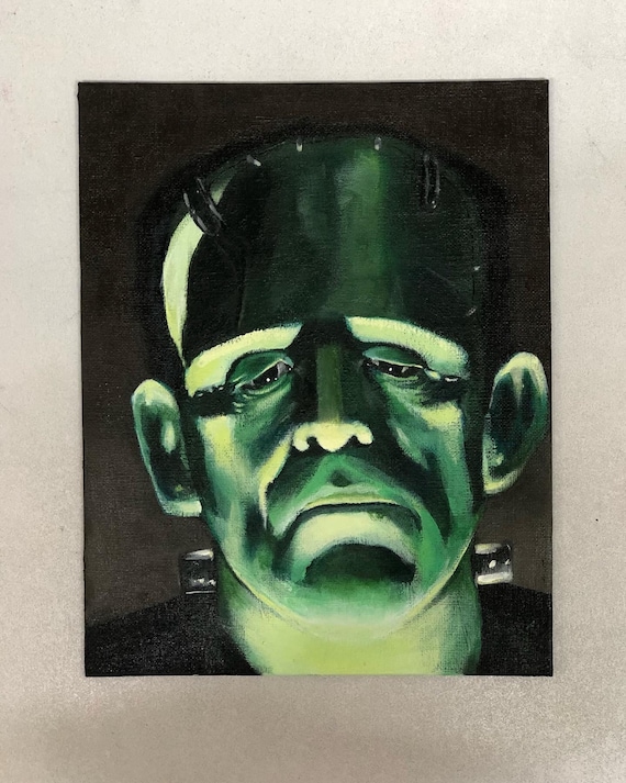 Frankensteins Monster 8x10 Acrylic Painting Etsy