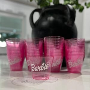 Pink Barbie Cup, Girly cup, Disposable cup