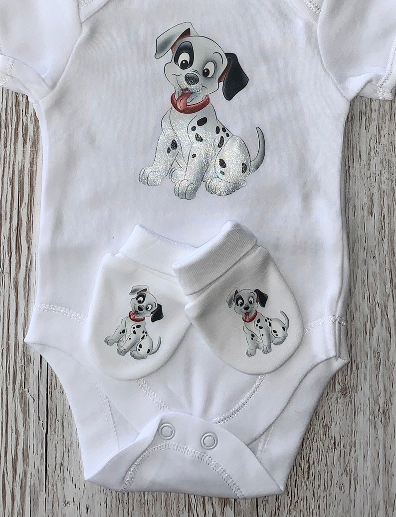 Dalmatian Baby Bodysuit /& Mitts Gift Set New baby Birthday Gift New Arrival