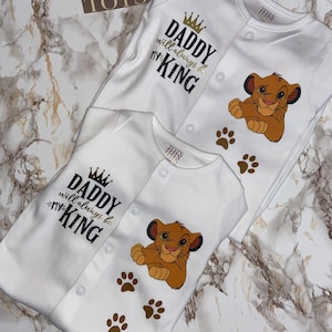 Daddy is my King - Lion Baby Sleepsuit  - Birth Gift - Coming Home Outfit - Newborn - Baby Keepsake - Baby Shower - Baby Gift