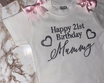 Happy Birthday T-shirt - Celebration Gift -  Keepsake - Birthday T-shirt - Birthday - Glitter