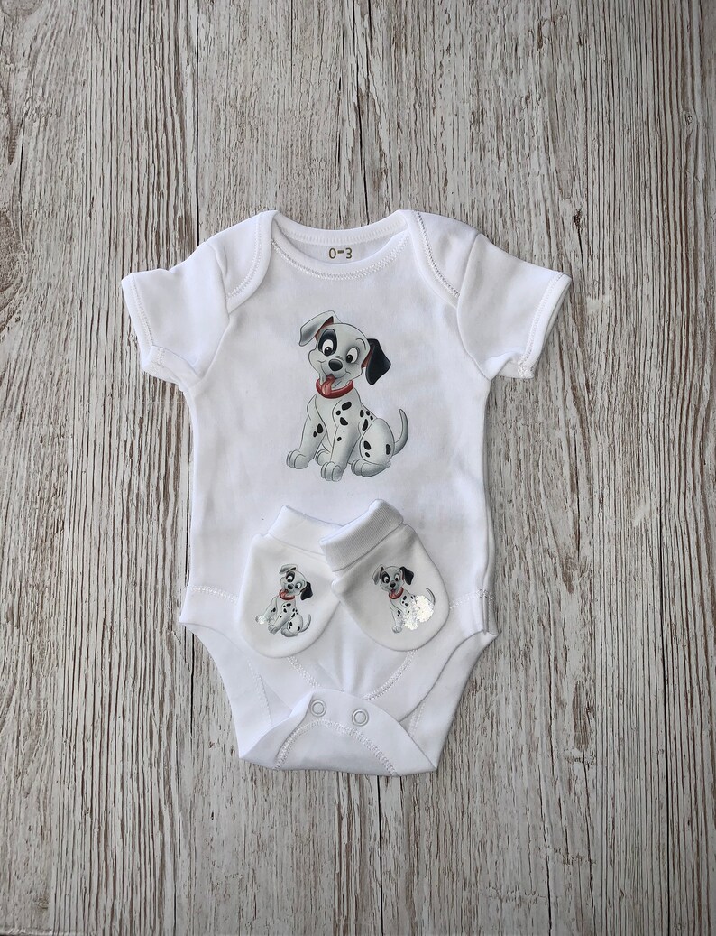 Dalmatian Baby Bodysuit /& Mitts Gift Set New baby Birthday Gift New Arrival