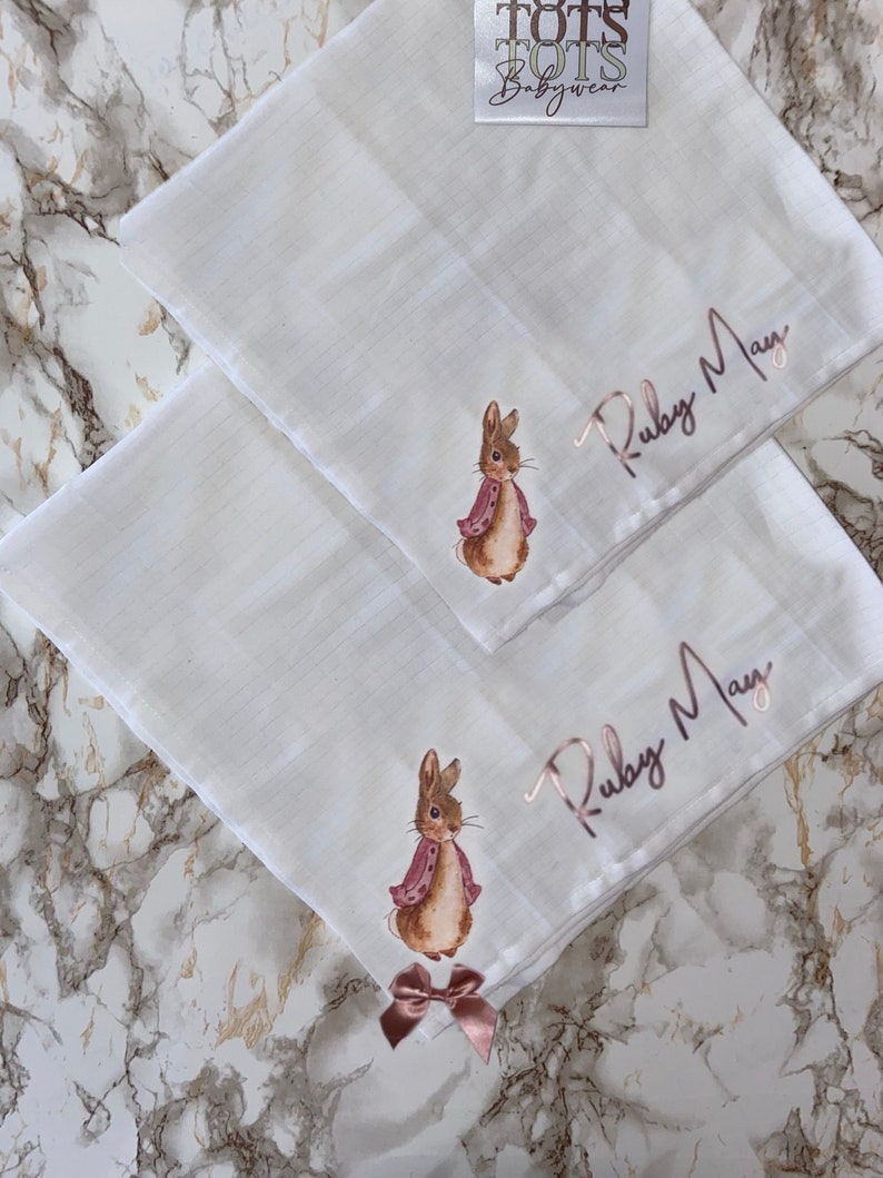 Flopsy Rabbit Baby Rose Personalised Birth Gifts Coming Home Outfits Newborn Baby Gifts Baby Shower Baby Outfits Baby Gift zdjęcie 8