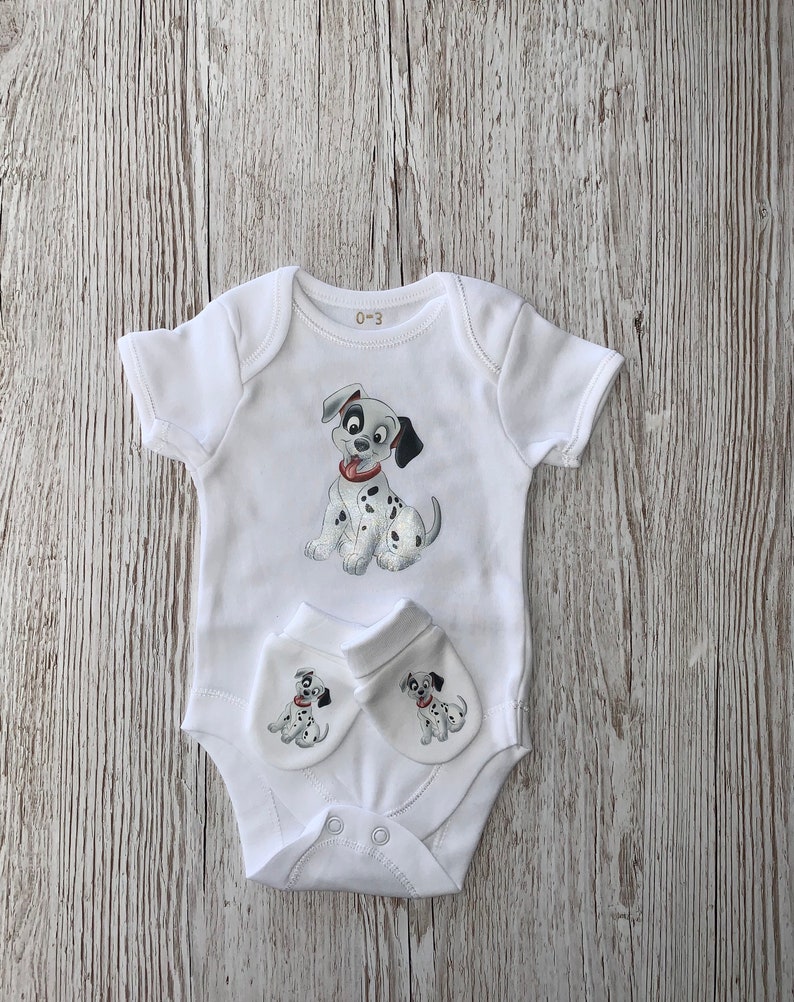 Dalmatian Baby Bodysuit /& Mitts Gift Set New baby Birthday Gift New Arrival