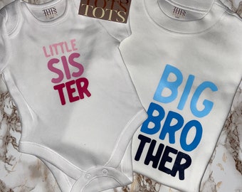 Brother Sister Set - Sibling Gift - Coming Home Sibling Outfit - Brother - Big Brother Keepsake - New sibling - Big Bro sister Announcement