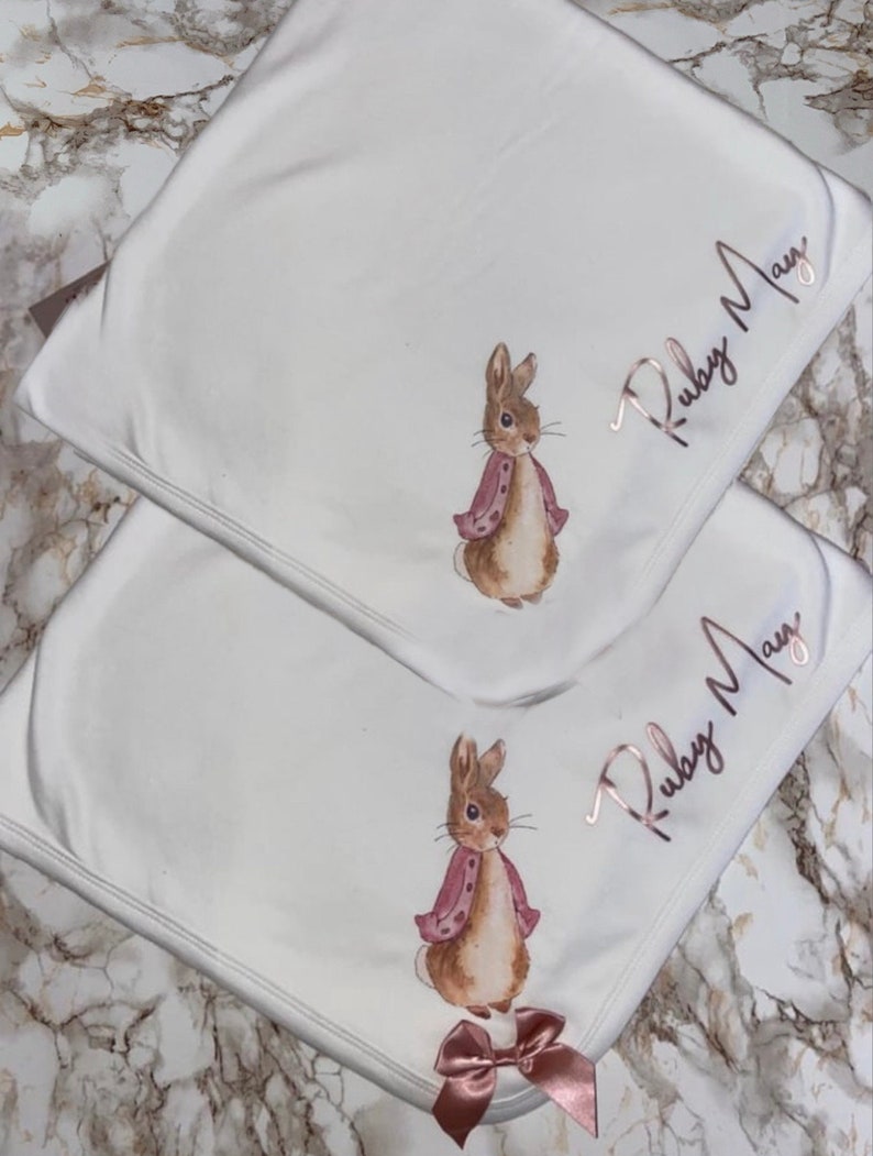 Flopsy Rabbit Baby Rose Personalised Birth Gifts Coming Home Outfits Newborn Baby Gifts Baby Shower Baby Outfits Baby Gift zdjęcie 9