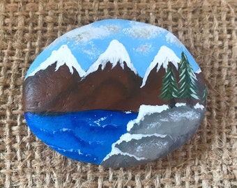 Snow Painted Rock - Etsy