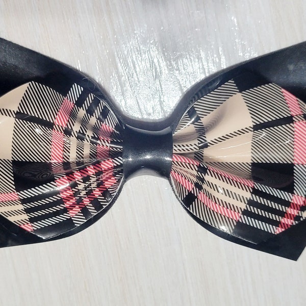 Bowtie for dogs-Dog Collar bows-double bow of fun Bowties-cat Bowties-boy bowties-bowties- vinyl waterproof fun bows- Burrberry plaid bowtie