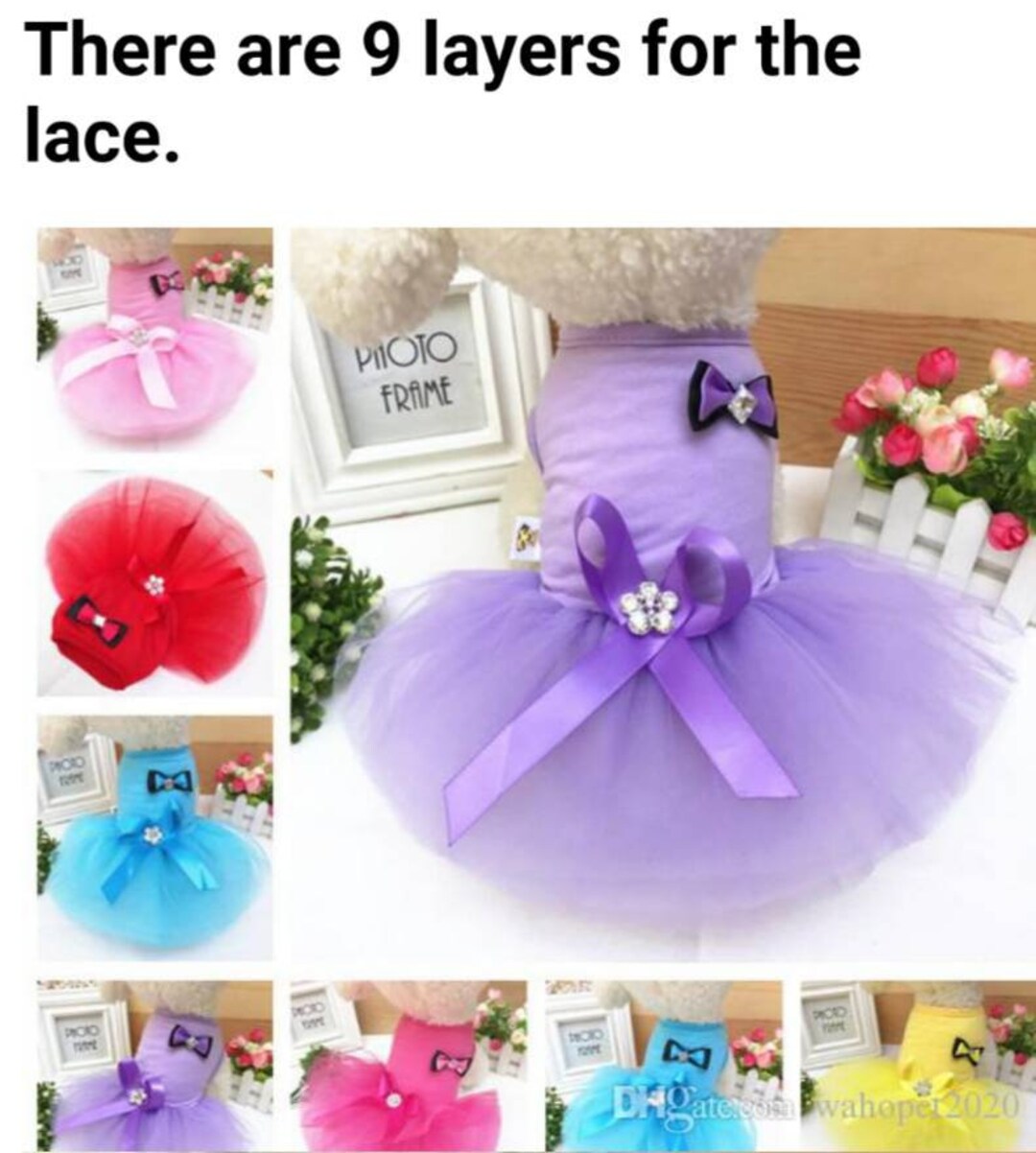 Dog Birthday Dress, Princess Dress for Dogs and Cats, Shirt With Tutu