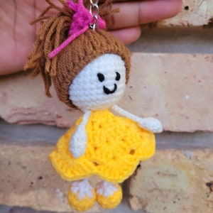 Kawaii Mini Doll Keychain Handmade | Crochet Keychain