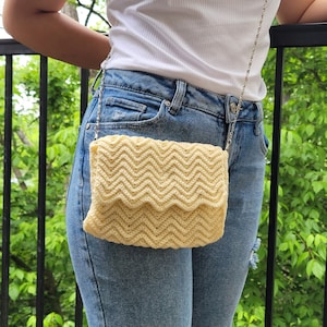Crochet Hand bag for Women, Ladies Purse Kintted, Girl Clutch Handbag, Evening Clutch Purse, Eco Friendly Purse, Cute White Shoulder Purse