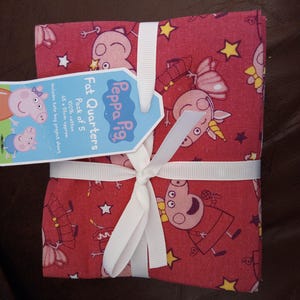 Peppa Pig Fat Quarter bundle 100% cotton (5 approx. 45x56cm pieces)