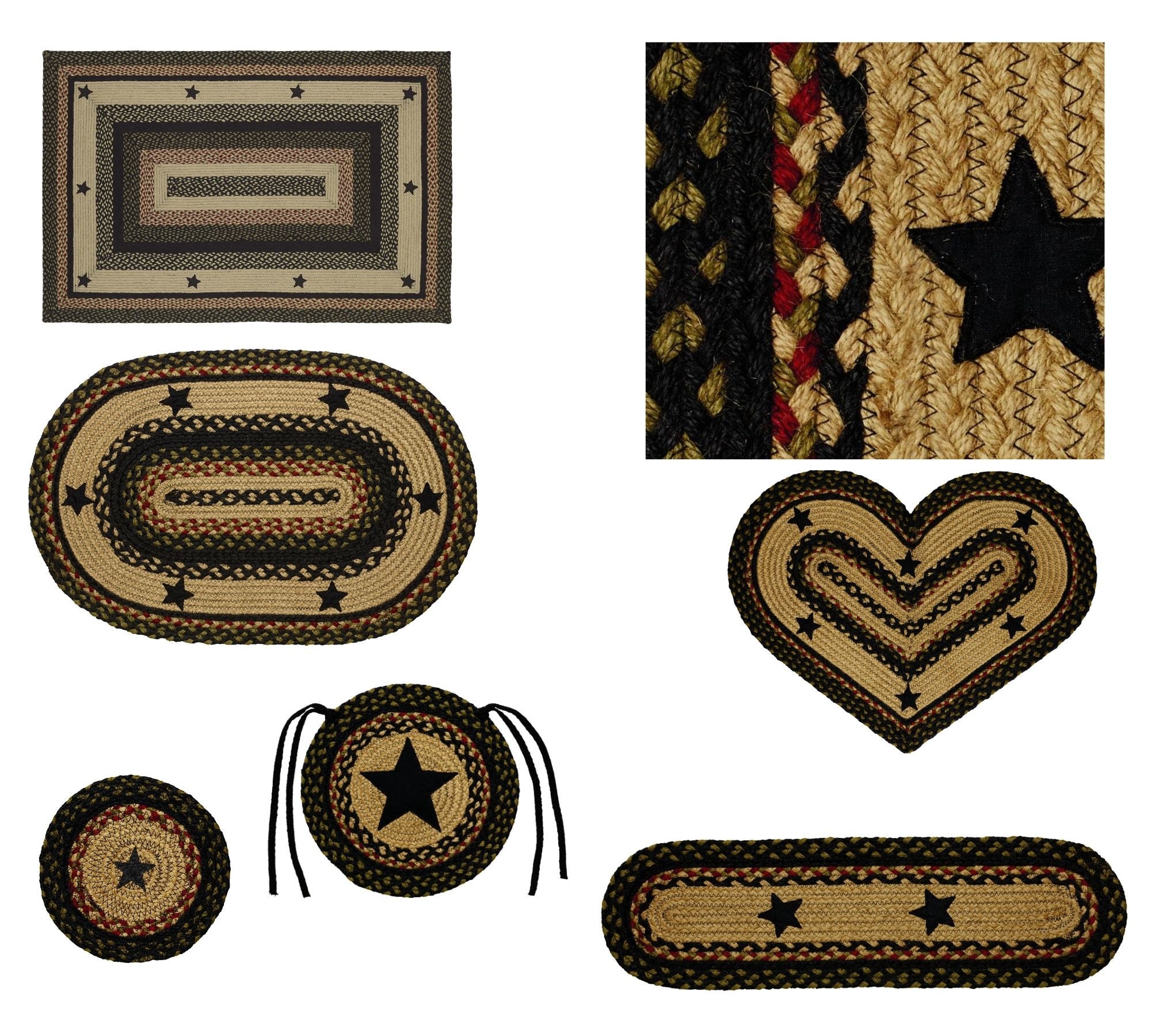 Tartan Star Collection Braided Oval Rugs Etsy