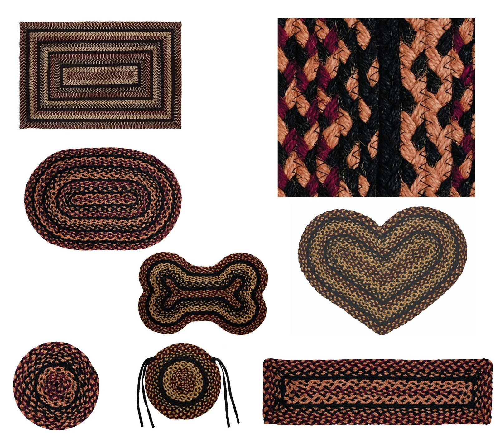 Blackberry Braided Rug & Tabletop Collection BR184 Etsy