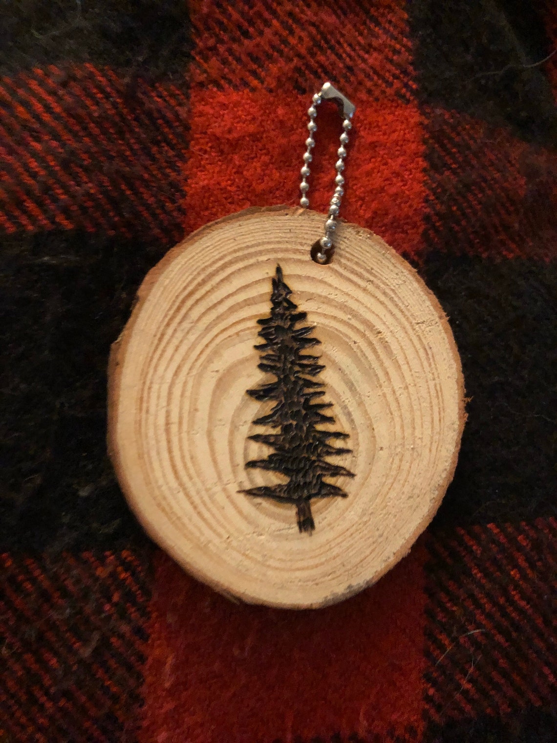 Pine tree keychain Etsy