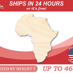 Unfinished Wooden Africa Shape - African - Craft - from 1&quot; up to 46&quot;  DIY