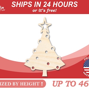 Unfinished Wood Christmas Tree Shape - Craft - from 1" up to 46" DIY