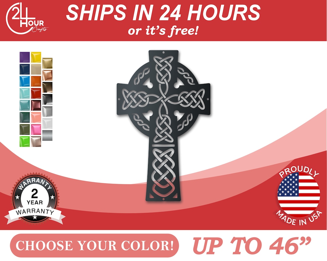 Metal Celtic Cross Wall Art Indoor Outdoor up to 46 Over 20 Color