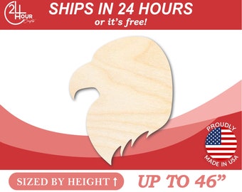 Unfinished Wooden Eagle Head Shape - Animal - Wildlife - Craft - from 1" up to 46"  DIY