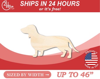 Unfinished Wooden Dachshund Dog Shape - Animal - Pet - Craft - from 1" up to 46"  DIY