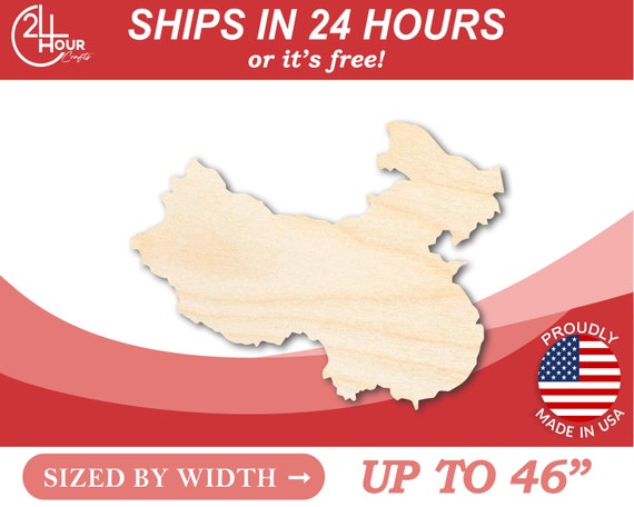 Country China - Laser Cut Out Unfinished Wood Craft Shape WLD14 Country China - Laser Cut Out Unfinished Wood Craft Shape WLD14