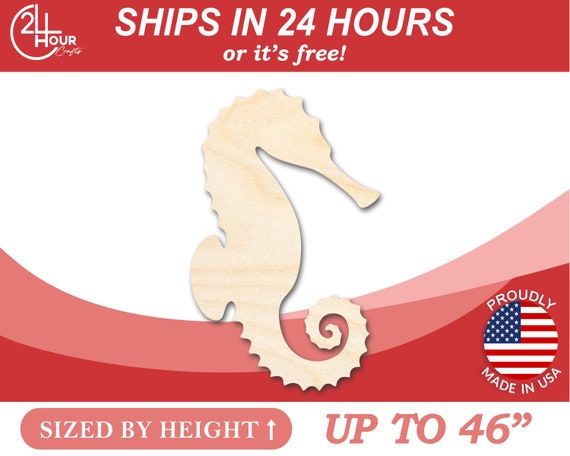 Unfinished Wooden Seahorse Shape Ocean Nursery Craft From 1 up to 46 DIY 