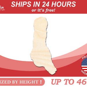 May include: A wooden cutout of the state of Michigan, sized by height up to 46 inches. The cutout is on a red and pink background with the text "SHIPS IN 24 HOURS or it's free!" and "PROUDLY MADE IN USA".