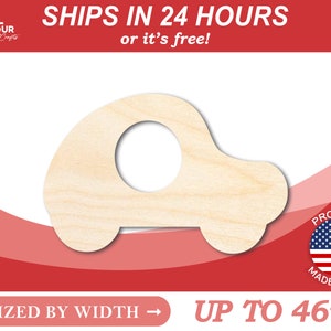 Unfinished Wooden Car Silhoutte - Craft- from 1&quot; up to 46&quot; DIY