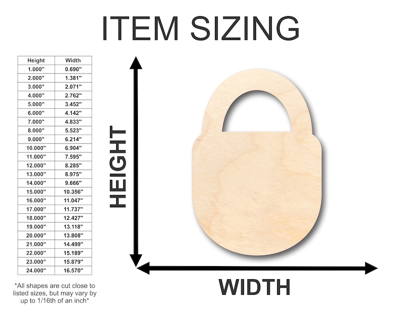 Unfinished Wooden Padlock Shape - Craft - From 1