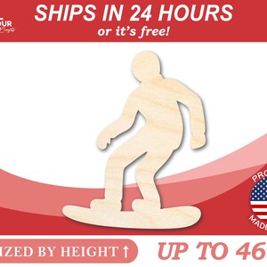 Unfinished Wooden Snowboard Shape - Winter Olympics - Craft - from 1" up to 46"  DIY