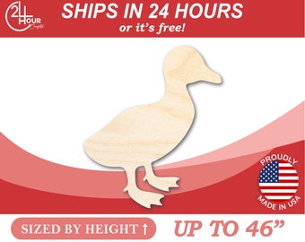 Unfinished Wooden Walking Duck Shape - Animal - Wildlife - Craft - from 1" up to 46"  DIY