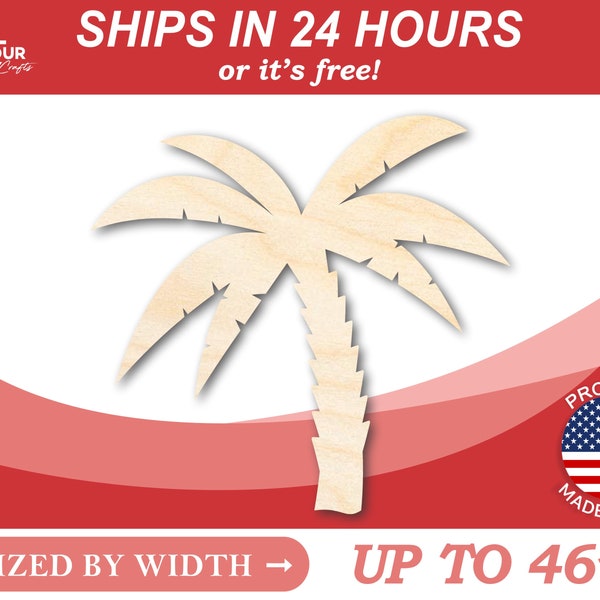 Unfinished Wood Palm Tree Shape - Craft - from 1" up to 46"