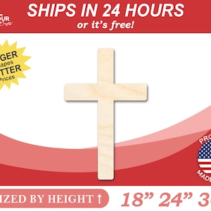 Bigger Better | Unfinished Wood Cross Shape | DIY Craft Cutout