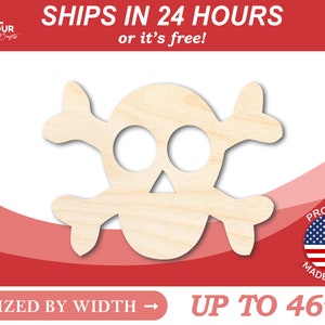 Unfinished Wooden Skull Silhoutte - Craft- from 1&quot; up to 46&quot; DIY