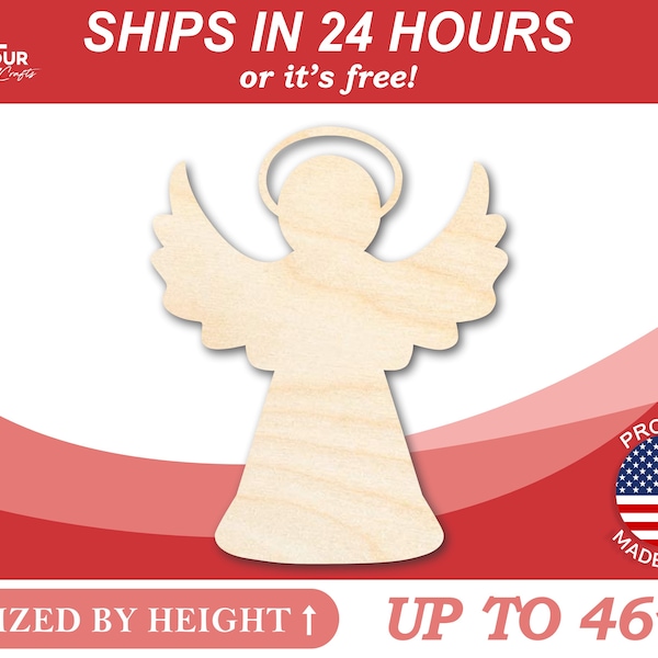 Unfinished Wooden Angel Halo Shape - Christmas - Craft - from 1" up to 46" DIY