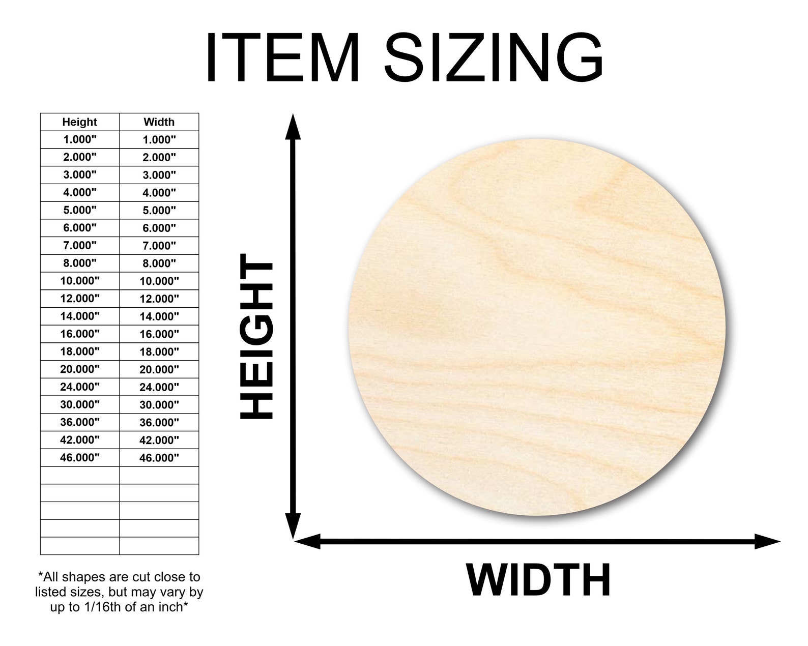 Unfinished Wood Circle Shape Wood Round Birch DIY Craft Blank 1/8, 1/4