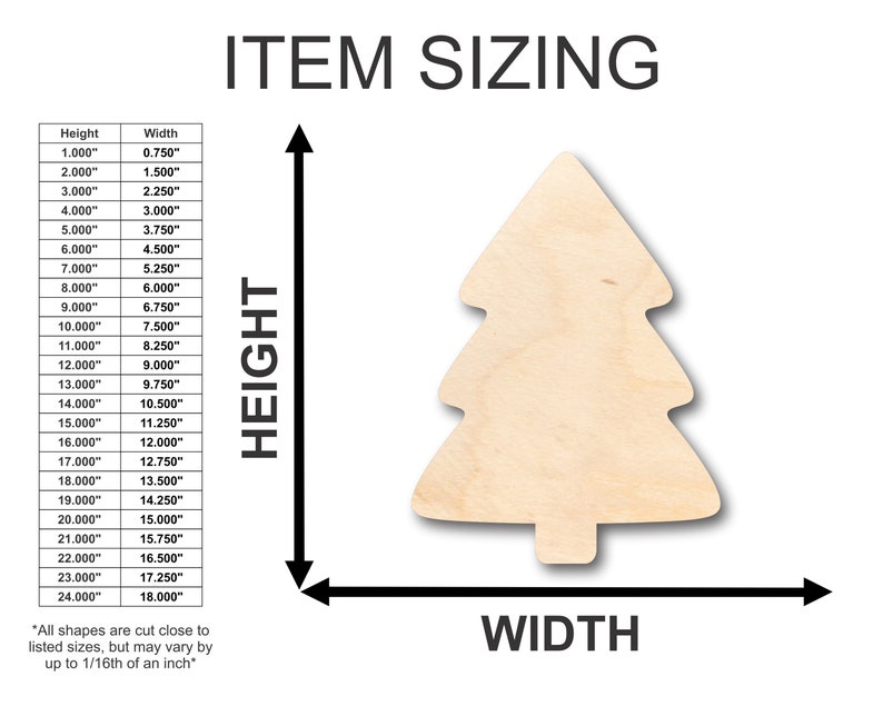 Unfinished Wooden Simple Christmas Tree Shape Craft from 1 up to 46 DIY image 2