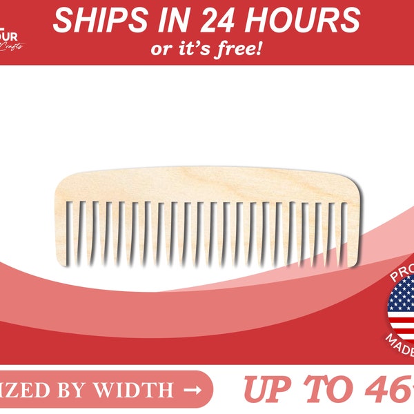Unfinished Wooden Hair Comb Silhoutte - Craft- from 1" up to 46" DIY
