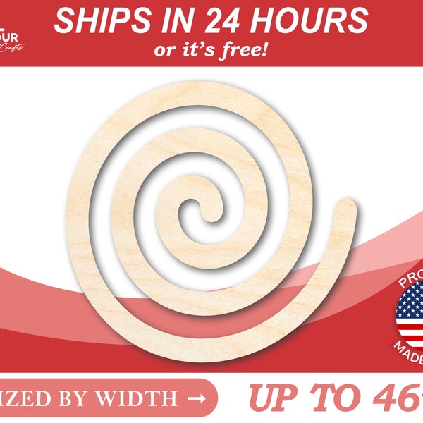 Unfinished Wooden Spiral Shape - Craft - from 1" up to 46"  DIY