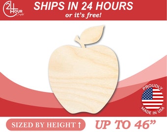 Unfinished Wooden Apple Shape  - Craft - from 1" up to 46"  DIY