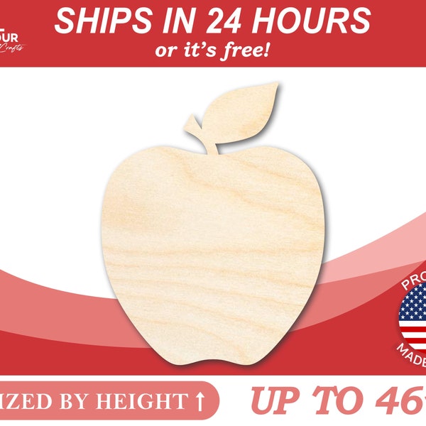 Unfinished Wooden Apple Shape  - Craft - from 1" up to 46"  DIY